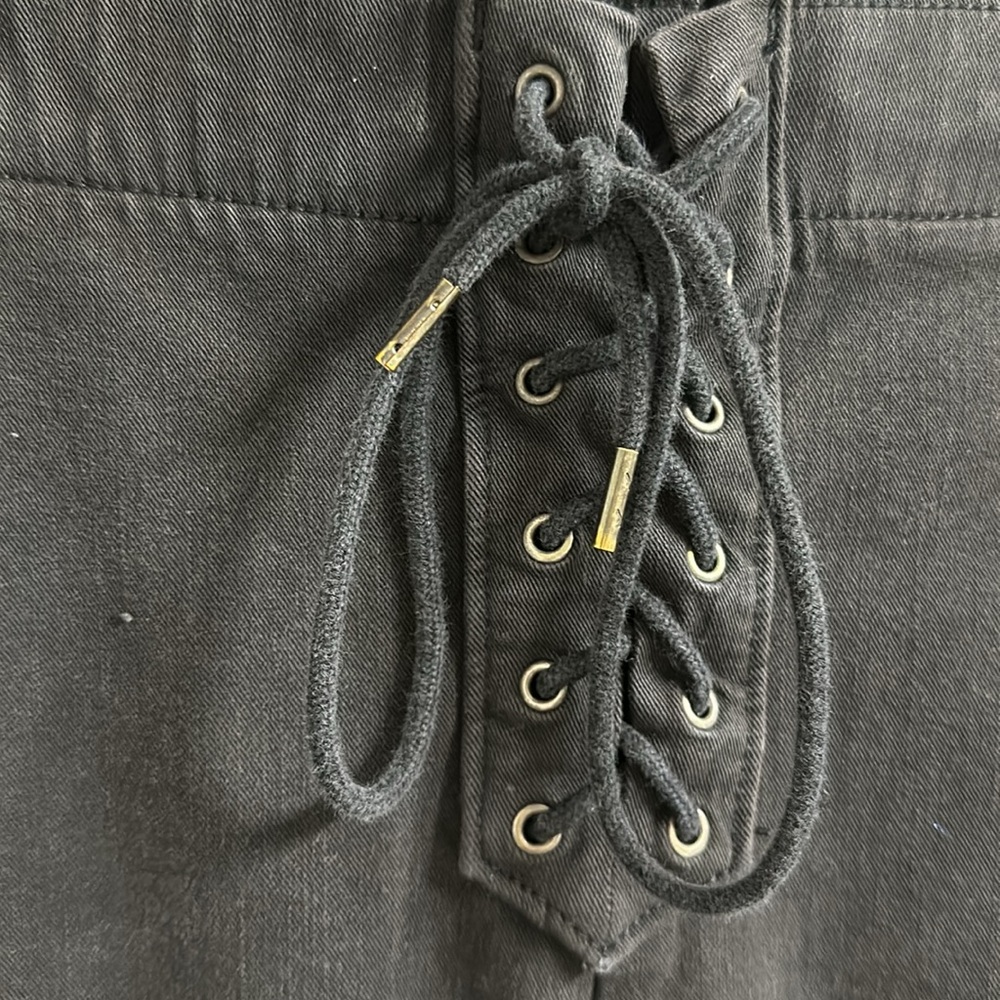 American Eagle Black Charcoal Lace Up Pull-On Jeggings Size 10 Short - Picture 4 of 6
